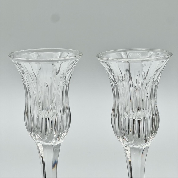 Vintage Mikasa Icicles Crystal Candlesticks Candle Holders Set Of 2 Germany - Picture 3 of 11